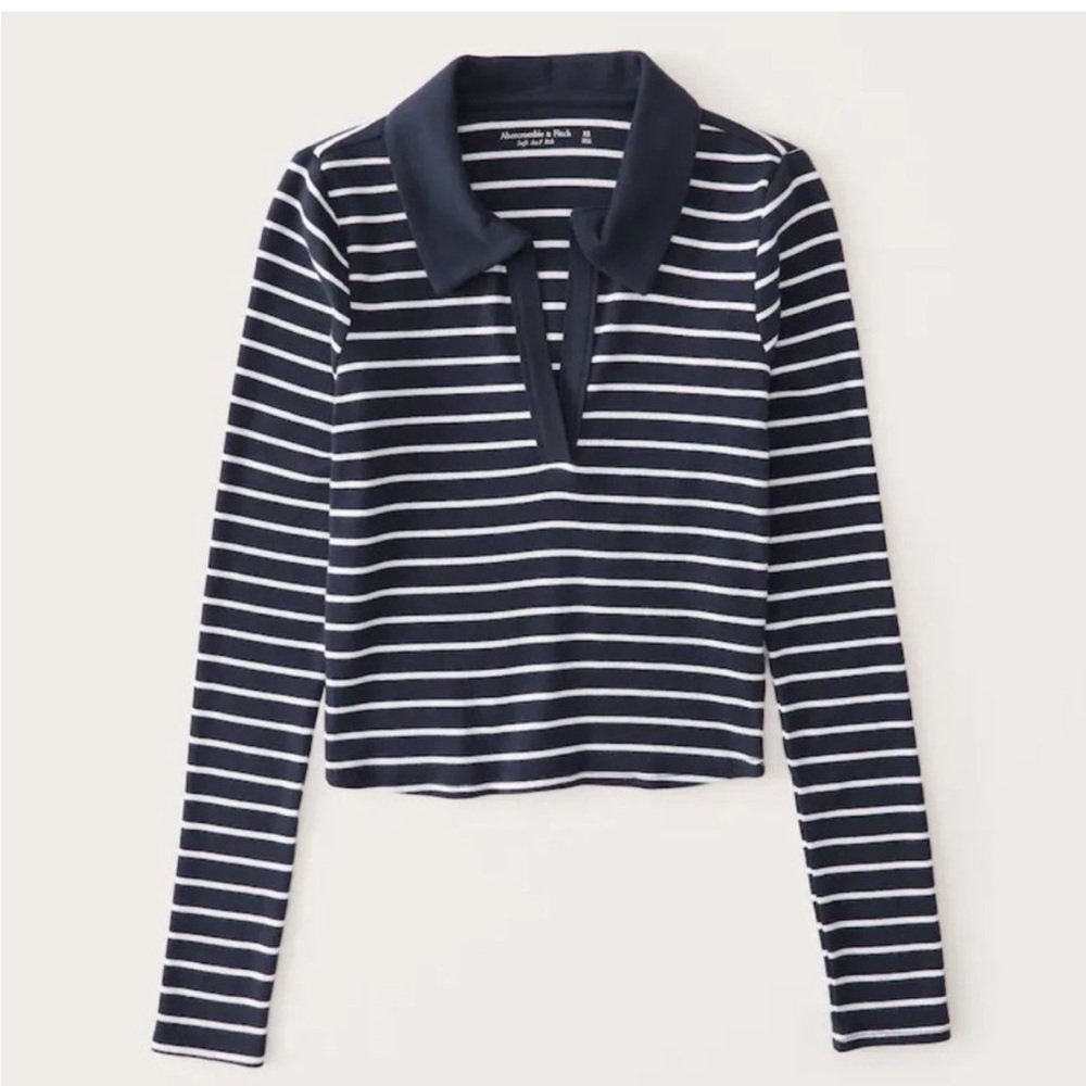 Abercrombie Y2K style striped rugby shirt - size S